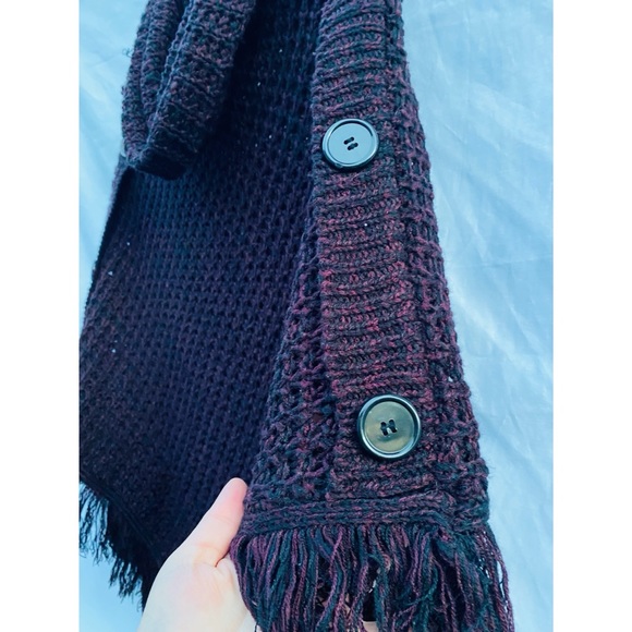 INC Chunky Knit Turtle Neck Poncho - Picture 6 of 8